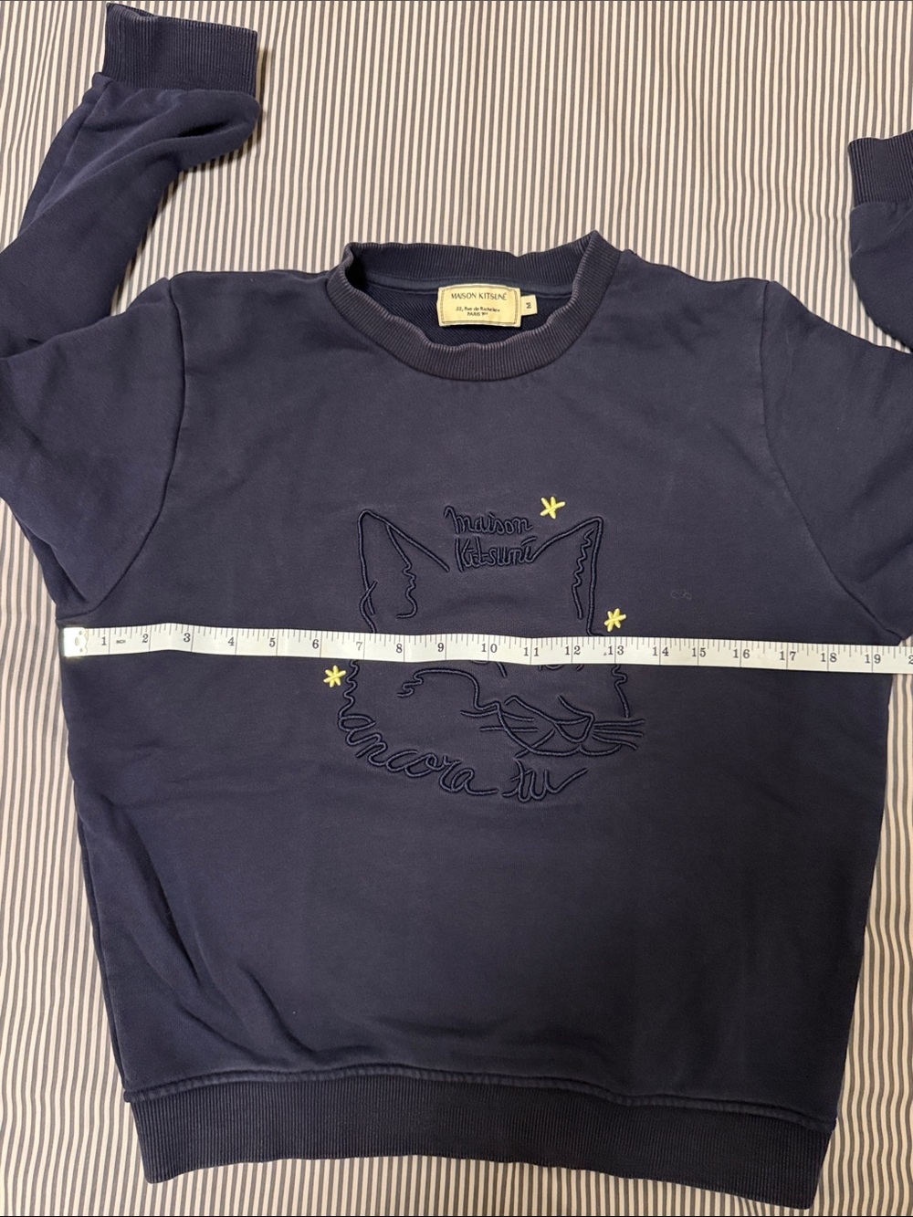 Maison Kitsune Navy Embroidered Fox Sweatshirt - Picture 6 of 7